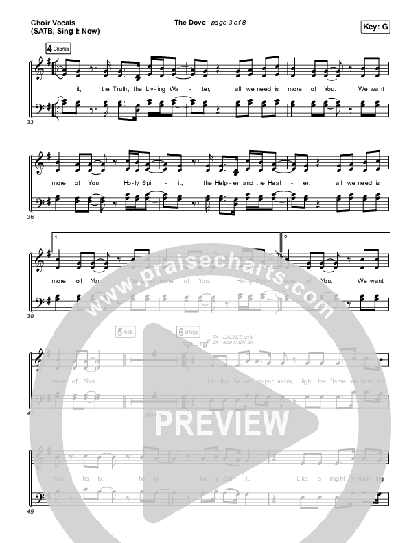 The Dove (Sing It Now SATB) Choir Sheet (SATB) (The Belonging Co / Kari Jobe / Arr. Mason Brown)