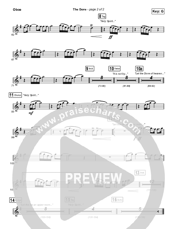 The Dove (Sing It Now SATB) Oboe (The Belonging Co / Kari Jobe / Arr. Mason Brown)