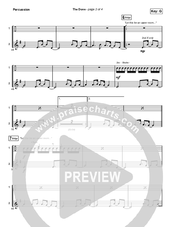 The Dove (Sing It Now SATB) Percussion (The Belonging Co / Kari Jobe / Arr. Mason Brown)