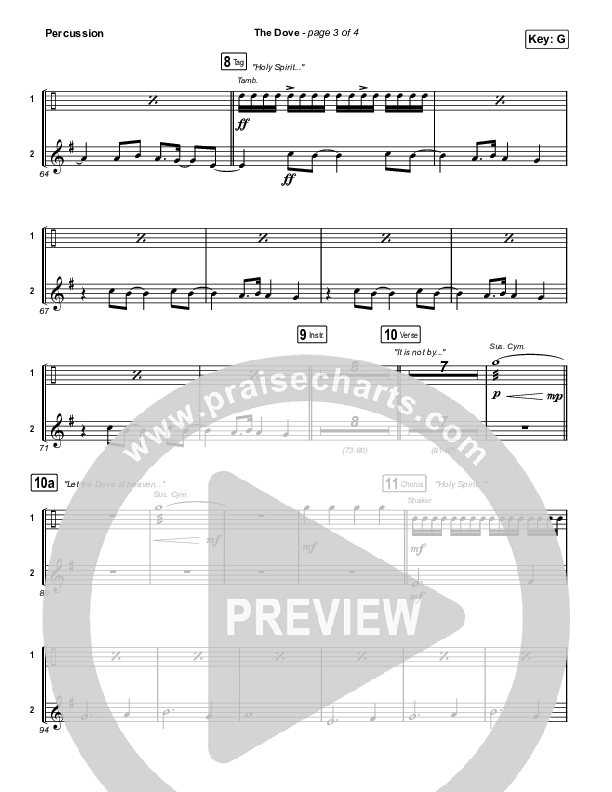 The Dove (Sing It Now SATB) Percussion (The Belonging Co / Kari Jobe / Arr. Mason Brown)