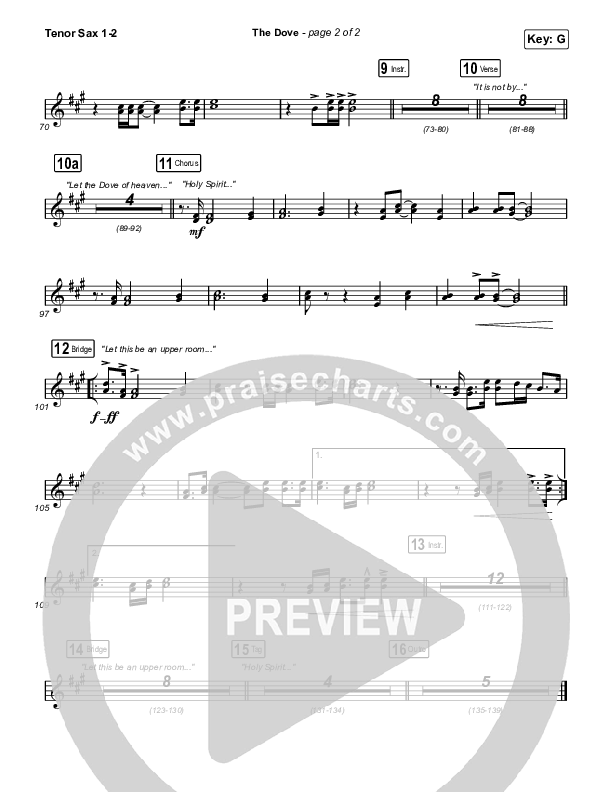 The Dove (Sing It Now SATB) Tenor Sax 1/2 (The Belonging Co / Kari Jobe / Arr. Mason Brown)