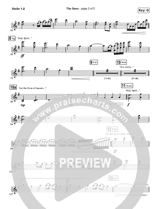 The Dove (Sing It Now SATB) Violin 1/2 (The Belonging Co / Kari Jobe / Arr. Mason Brown)