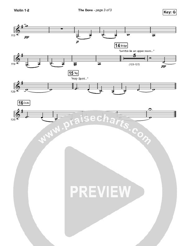 The Dove (Sing It Now SATB) Violin 1/2 (The Belonging Co / Kari Jobe / Arr. Mason Brown)