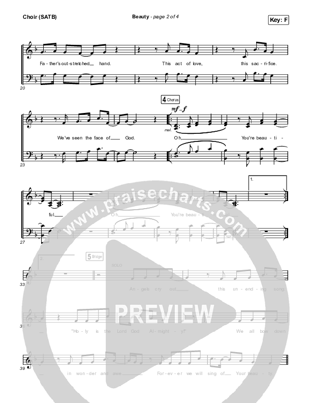 Beauty Choir Sheet (SATB) (Bethel Music / David Funk)