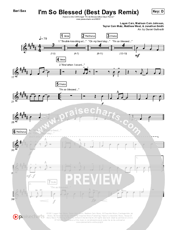 I'm So Blessed (Best Day Remix) Bari Sax (CAIN)