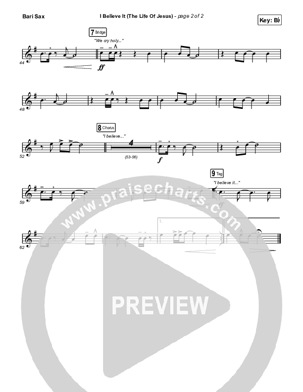 I Believe It (The Life Of Jesus) Bari Sax (Jon Reddick)