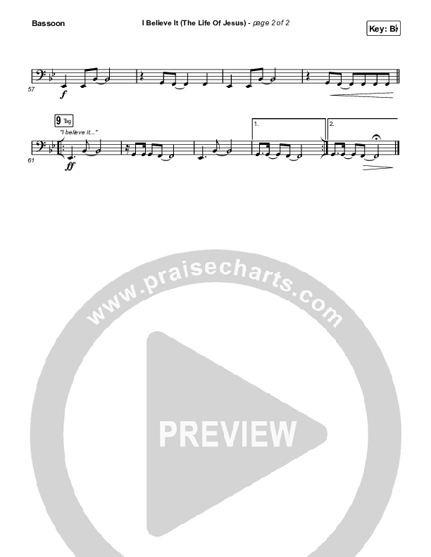 I Believe It (The Life Of Jesus) Bassoon (Jon Reddick)