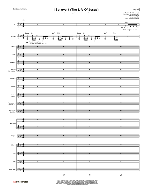 I Believe It (The Life Of Jesus) Conductor's Score (Jon Reddick)