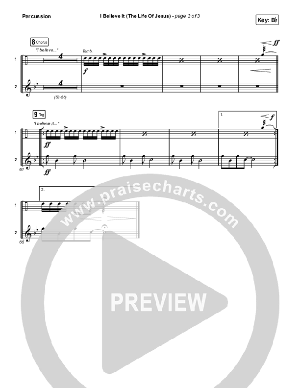 I Believe It (The Life Of Jesus) Percussion (Jon Reddick)