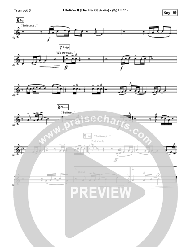 I Believe It (The Life Of Jesus) Trumpet 3 (Jon Reddick)