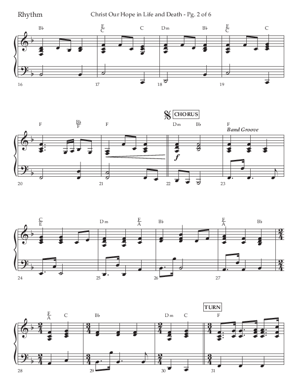 Christ Our Hope In Life And Death (Choral Anthem SATB) Rhythm Chart (Lifeway Choral / Arr. Jared Haschek / Orch. Lee Marcum)