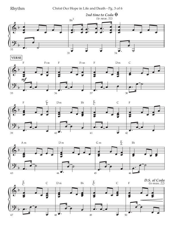 Christ Our Hope In Life And Death (Choral Anthem SATB) Rhythm Chart (Lifeway Choral / Arr. Jared Haschek / Orch. Lee Marcum)