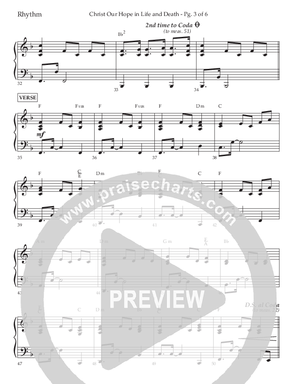 Christ Our Hope In Life And Death (Choral Anthem SATB) Lead Melody & Rhythm (Lifeway Choral / Arr. Jared Haschek / Orch. Lee Marcum)