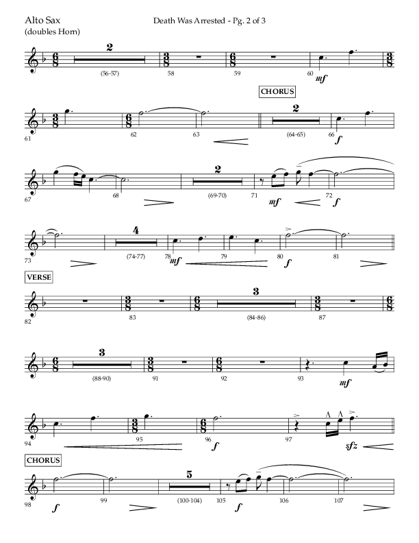 Death Was Arrested (Choral Anthem SATB) Alto Sax (Lifeway Choral / Arr. Cliff Duren)