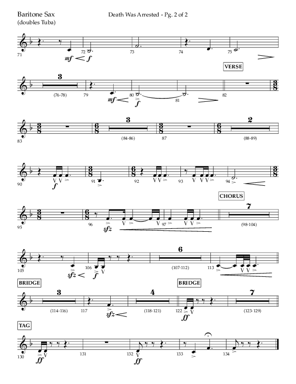 Death Was Arrested (Choral Anthem SATB) Bari Sax (Lifeway Choral / Arr. Cliff Duren)