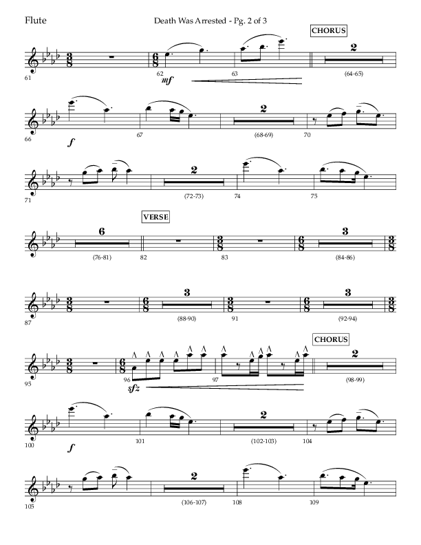Death Was Arrested (Choral Anthem SATB) Flute (Lifeway Choral / Arr. Cliff Duren)