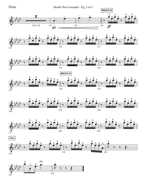Death Was Arrested (Choral Anthem SATB) Flute (Lifeway Choral / Arr. Cliff Duren)