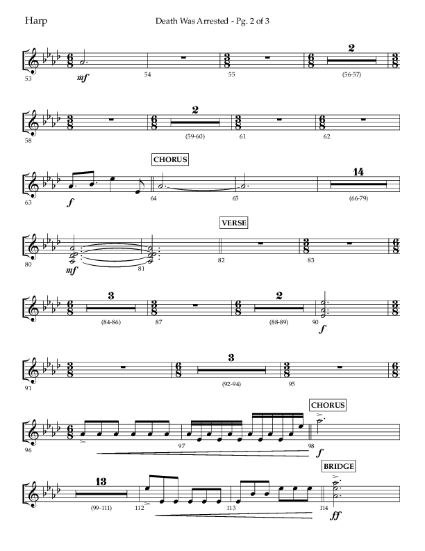 Death Was Arrested (Choral Anthem SATB) Harp (Lifeway Choral / Arr. Cliff Duren)