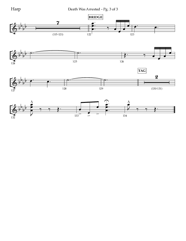 Death Was Arrested (Choral Anthem SATB) Harp (Lifeway Choral / Arr. Cliff Duren)