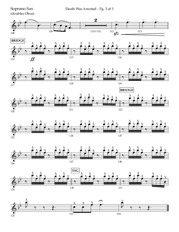 Death Was Arrested (Choral Anthem SATB) Soprano Sax (Lifeway Choral / Arr. Cliff Duren)