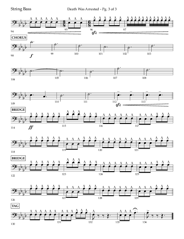 Death Was Arrested (Choral Anthem SATB) String Bass (Lifeway Choral / Arr. Cliff Duren)