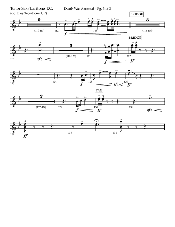 Death Was Arrested (Choral Anthem SATB) Tenor Sax/Baritone T.C. (Lifeway Choral / Arr. Cliff Duren)