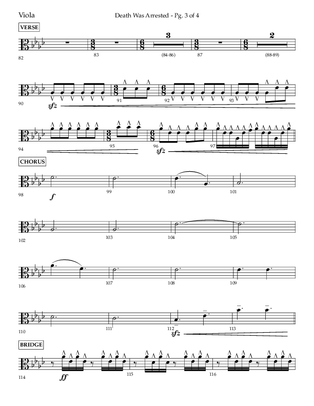 Death Was Arrested (Choral Anthem SATB) Viola (Lifeway Choral / Arr. Cliff Duren)