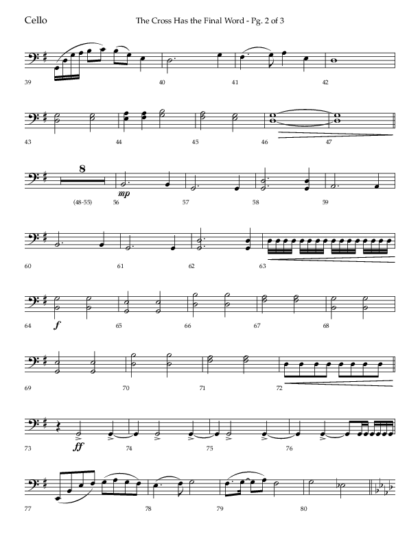 The Cross Has The Final Word with O The Blood Of Jesus (Choral Anthem SATB) Cello (Lifeway Choral / Arr. Bradley Knight)
