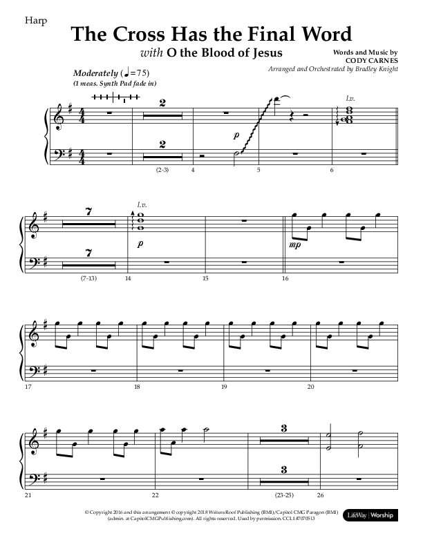 The Cross Has The Final Word with O The Blood Of Jesus (Choral Anthem SATB) Harp (Lifeway Choral / Arr. Bradley Knight)