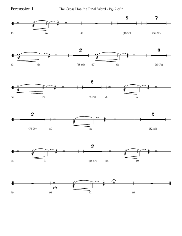 The Cross Has The Final Word with O The Blood Of Jesus (Choral Anthem SATB) Percussion 1/2 (Lifeway Choral / Arr. Bradley Knight)