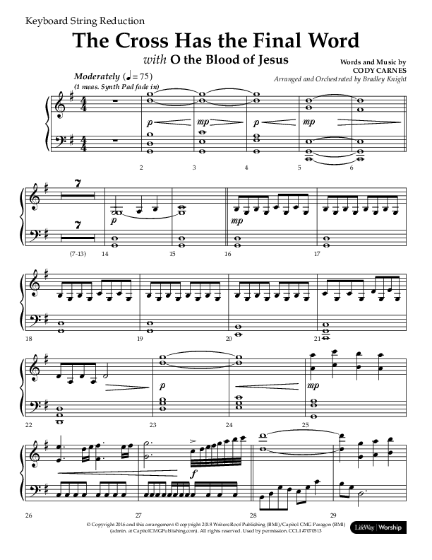 The Cross Has The Final Word with O The Blood Of Jesus (Choral Anthem SATB) String Reduction (Lifeway Choral / Arr. Bradley Knight)