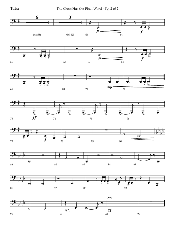 The Cross Has The Final Word with O The Blood Of Jesus (Choral Anthem SATB) Tuba (Lifeway Choral / Arr. Bradley Knight)