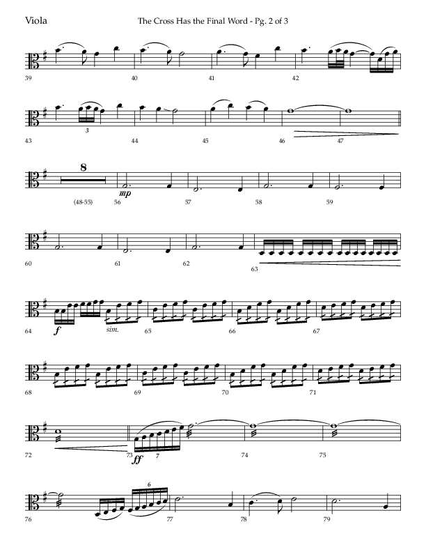 The Cross Has The Final Word with O The Blood Of Jesus (Choral Anthem SATB) Viola (Lifeway Choral / Arr. Bradley Knight)