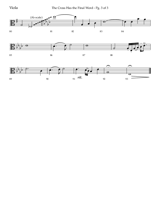 The Cross Has The Final Word with O The Blood Of Jesus (Choral Anthem SATB) Viola (Lifeway Choral / Arr. Bradley Knight)