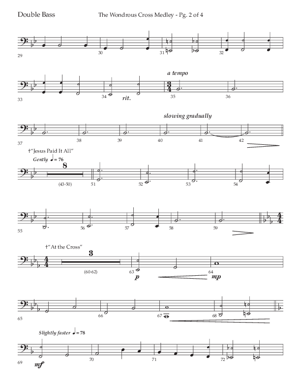 The Wondrous Cross Medley (Choral Anthem SATB) Double Bass (Lifeway Choral / Arr. John Bolin / Orch. David Clydesdale)