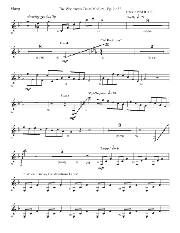 The Wondrous Cross Medley (Choral Anthem SATB) Harp (Lifeway Choral / Arr. John Bolin / Orch. David Clydesdale)
