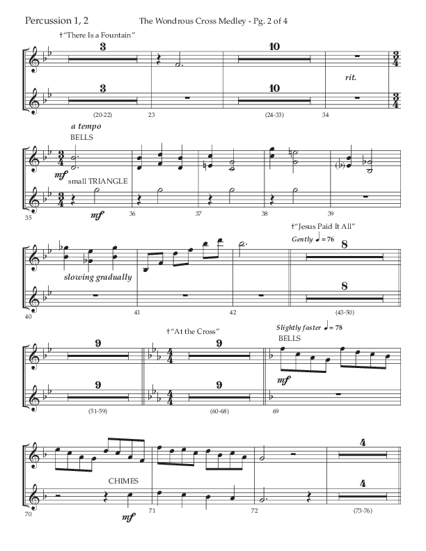The Wondrous Cross Medley (Choral Anthem SATB) Percussion (Lifeway Choral / Arr. John Bolin / Orch. David Clydesdale)