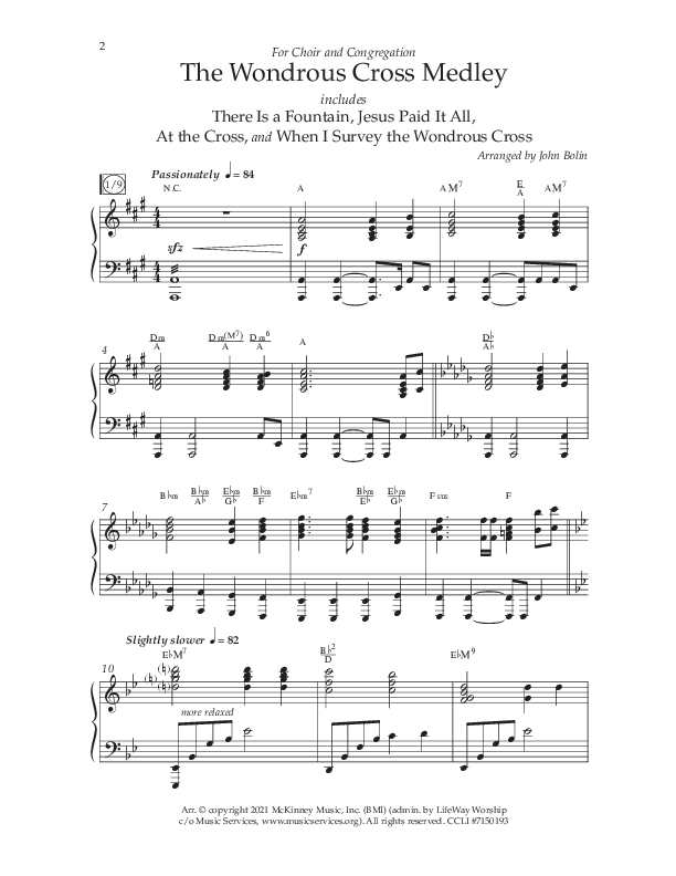 The Wondrous Cross Medley (Choral Anthem SATB) Anthem (SATB/Piano) (Lifeway Choral / Arr. John Bolin / Orch. David Clydesdale)