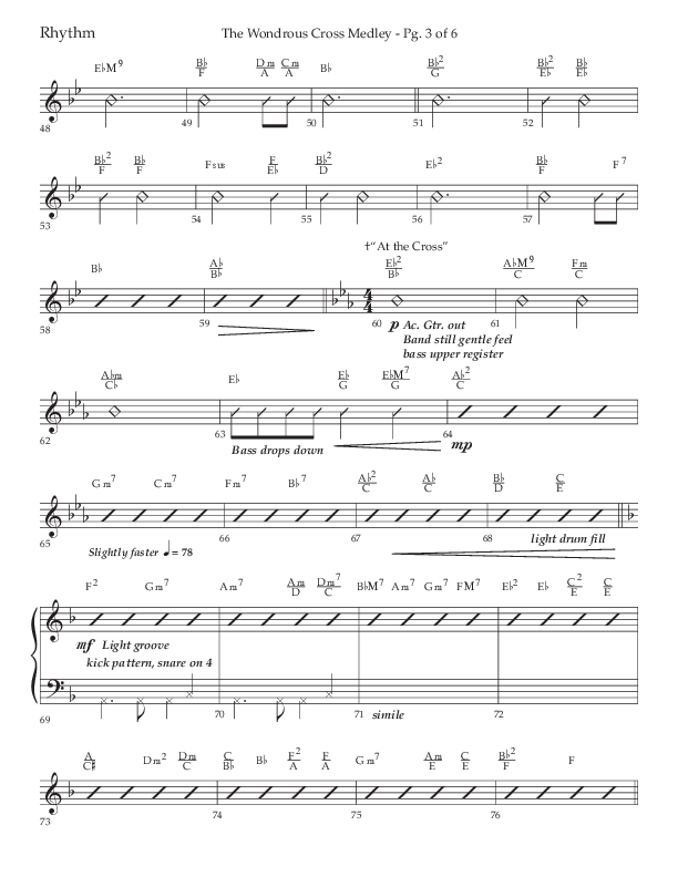 The Wondrous Cross Medley (Choral Anthem SATB) Rhythm Chart (Lifeway Choral / Arr. John Bolin / Orch. David Clydesdale)