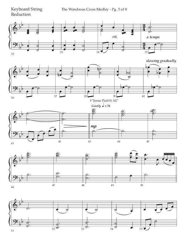 The Wondrous Cross Medley (Choral Anthem SATB) String Reduction (Lifeway Choral / Arr. John Bolin / Orch. David Clydesdale)