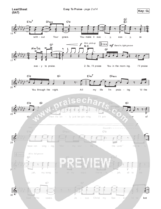Easy To Praise Lead Sheet (SAT) (Patrick Mayberry)