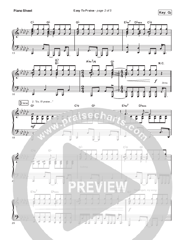 Easy To Praise Piano Sheet (Patrick Mayberry)
