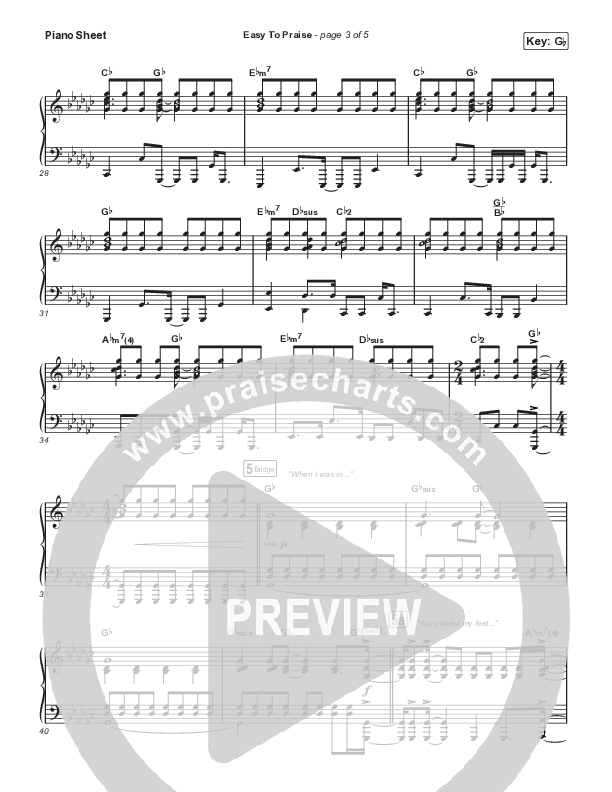 Easy To Praise Piano Sheet (Patrick Mayberry)