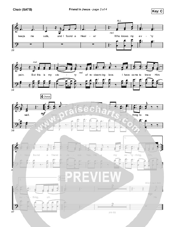 Friend In Jesus Choir Sheet (SATB) (CAIN)