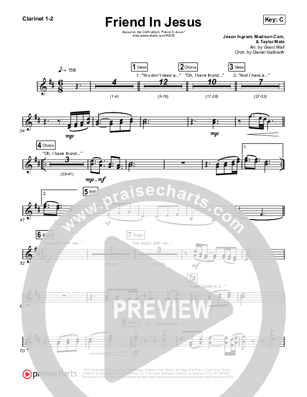 Friend In Jesus Clarinet 1,2 (CAIN)