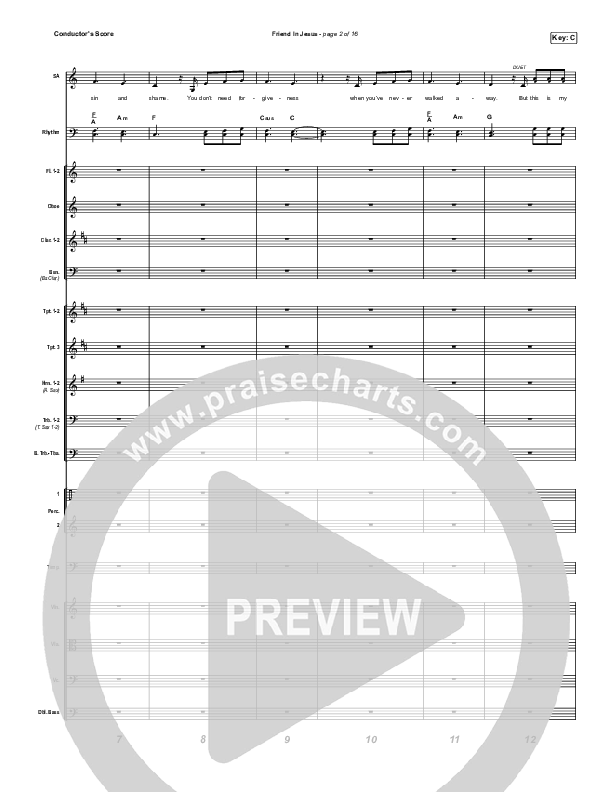 Friend In Jesus Conductor's Score (CAIN)