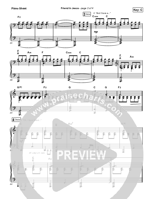 Friend In Jesus Piano Sheet (CAIN)