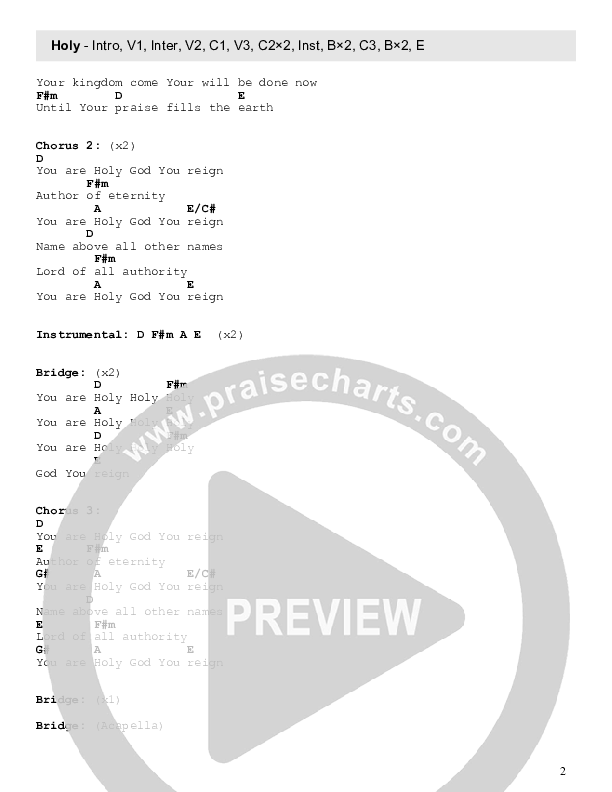 Holy Chord Chart (College Street Worship)