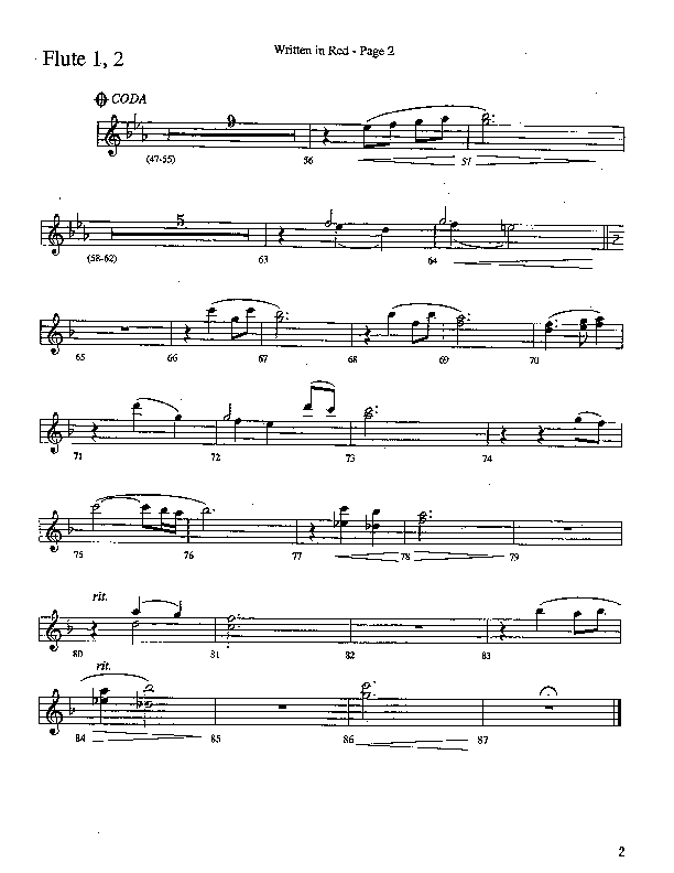 Written In Red (Choral Anthem SATB) Flute 1/2 (Word Music Choral / Arr. Camp Kirkland)