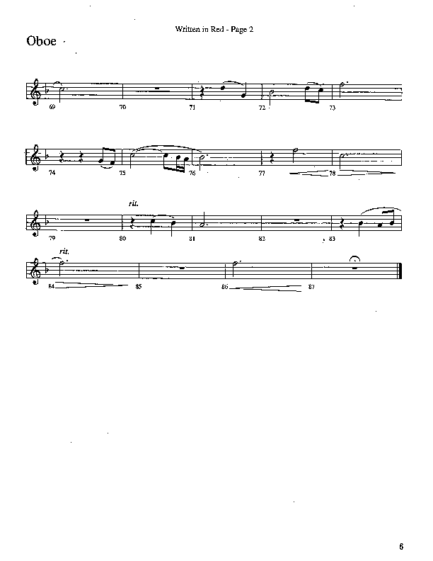 Written In Red (Choral Anthem SATB) Oboe (Word Music Choral / Arr. Camp Kirkland)